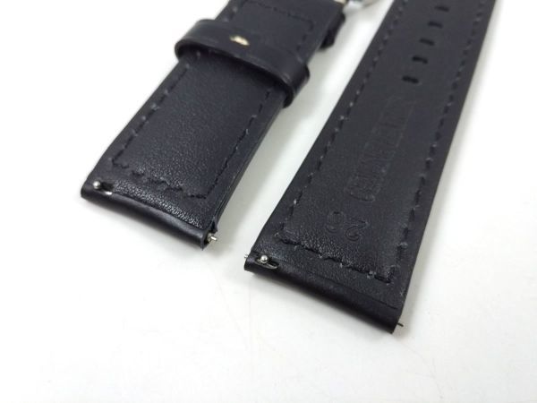 レザー製ミリタリーストラップ 交換用腕時計ベルト 本皮 クイックリリース 26mm ブラックの画像4