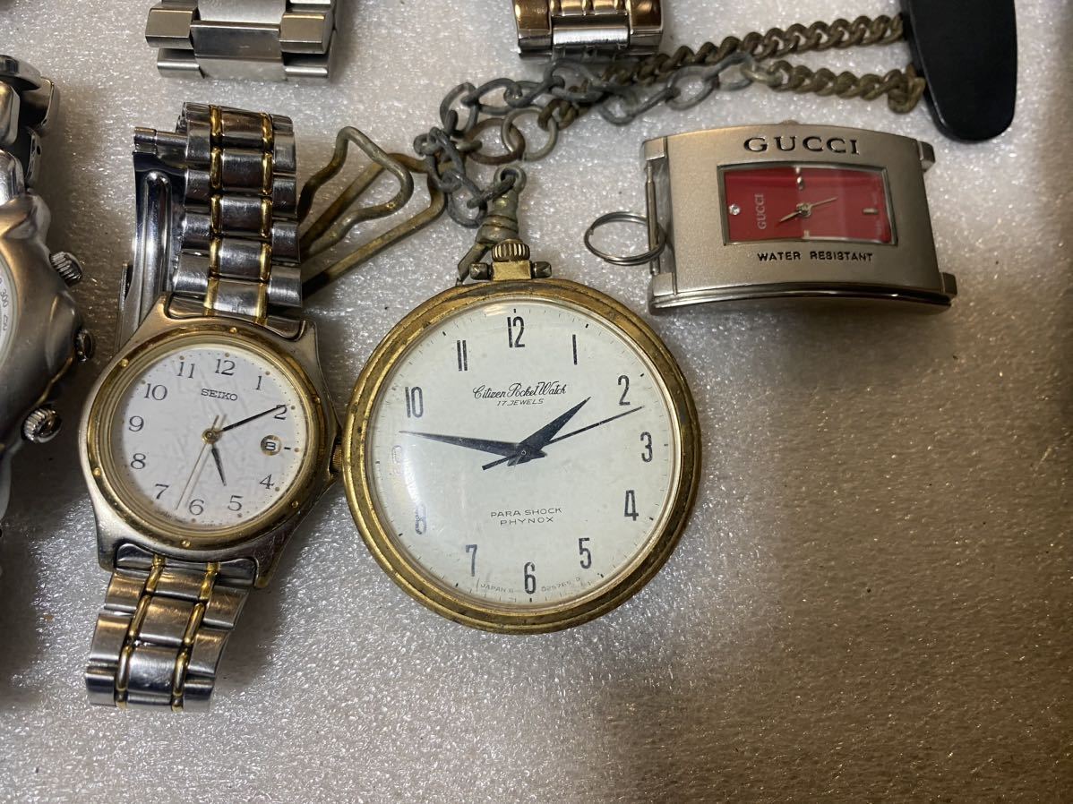 腕時計 SEIKO FOSSIL technos セイコー GUCCI 色々まとめ21個中古品ジャンク現状品_画像8