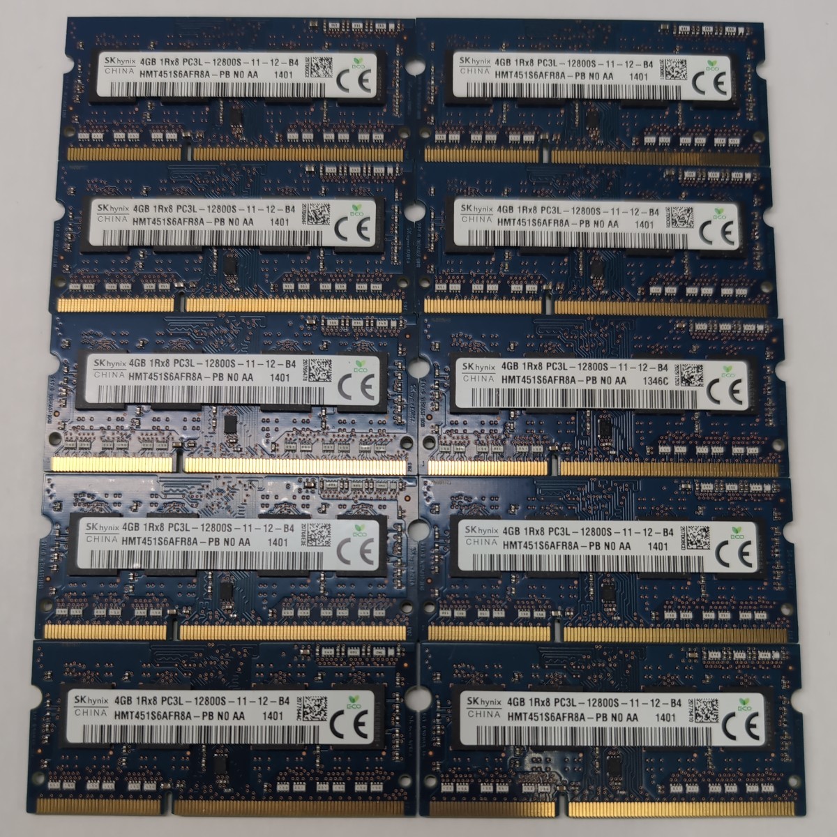 【10枚セット】4GB DDR3 SKhynix 1R×8 PC3-12800S-11-12-B4 S.O.DIMM 204pin ノートPCメモリ まとめ売り 業者様向け【動作確認済】P02489_画像1