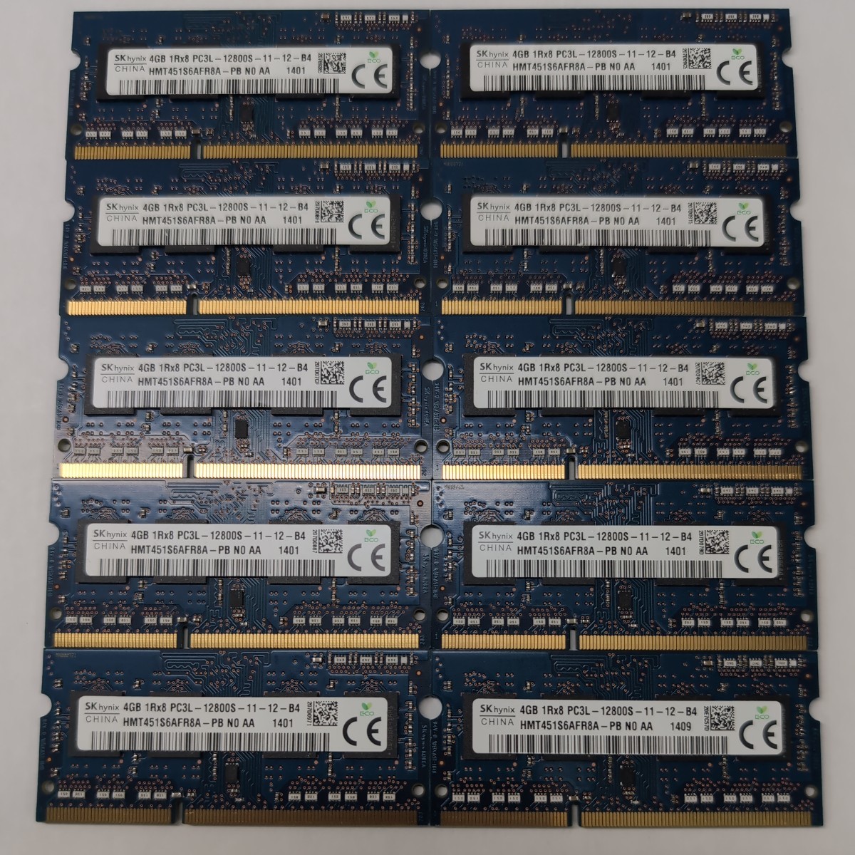【10枚セット】4GB DDR3 SKhynix 1R×8 PC3-12800S-11-12-B4 S.O.DIMM 204pin ノートPCメモリ まとめ売り 業者様向け【動作確認済】P02365_画像1
