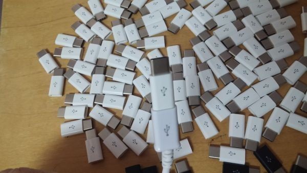 100 piece set free shipping Micro USB Type c conversion adaptor USB charge modification connector type si- modification micro B connection terminal white 