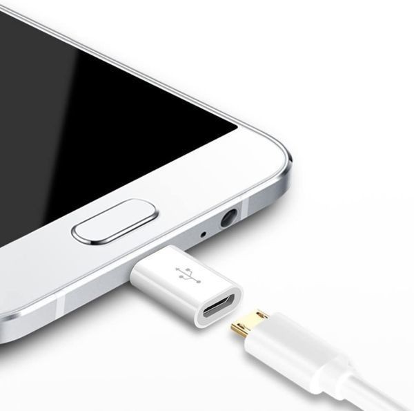 黒 2個セット Micro USB → Type C 端子 変換 アダプター 充電 コネクター Android Xperia スマホ アンドロイド エクスペリア 下駄_画像3