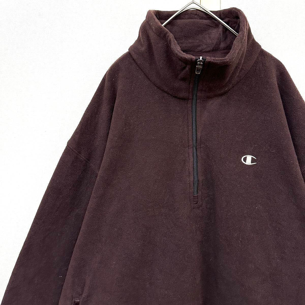 チャンピオン Champion ハーフジップ フリースプルオーバー XL フリースジャケット アウトドア ハーフジップ 古着