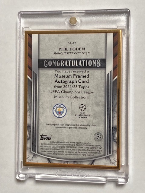 2022-23 Topps Museum Framed Autograph Phil Foden /50 フィル・フォーデン 直筆サインカード_画像2