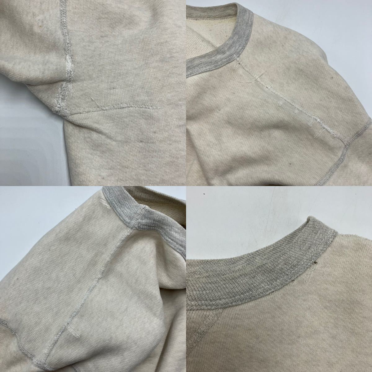 1960s vintage 2tone sweat front gusset stenciled 60年代 ヴィンテージ 2トーン スウェット 前V 貼り付け グレー ステンシル入り F207_画像8