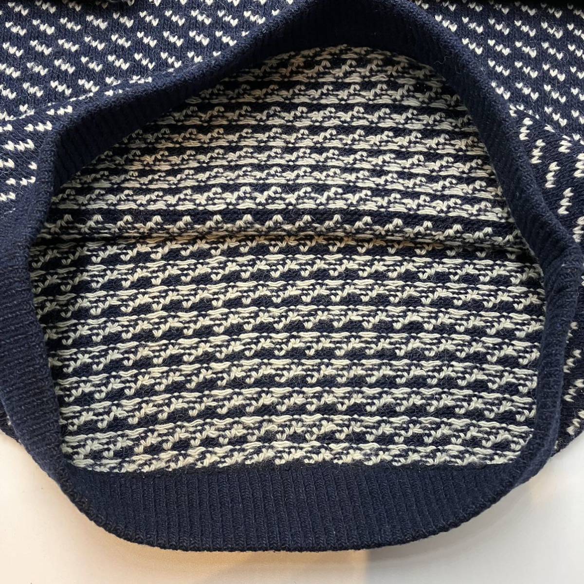 【L】80s L.L.bean birdseye knit sweater navy 80年代 エルエルビーン バーズアイ ニット セーター ノルウェー製 ネイビー F244_画像8
