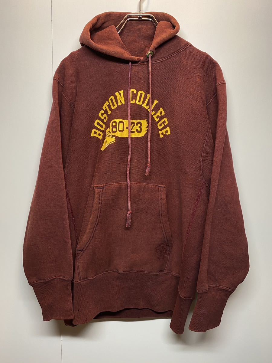 【M】70s vintage champion sweat 70年代 ヴィンテージ チャンピオン スエット パーカー リバースウィーブ 単色タグ ウイングフット F194