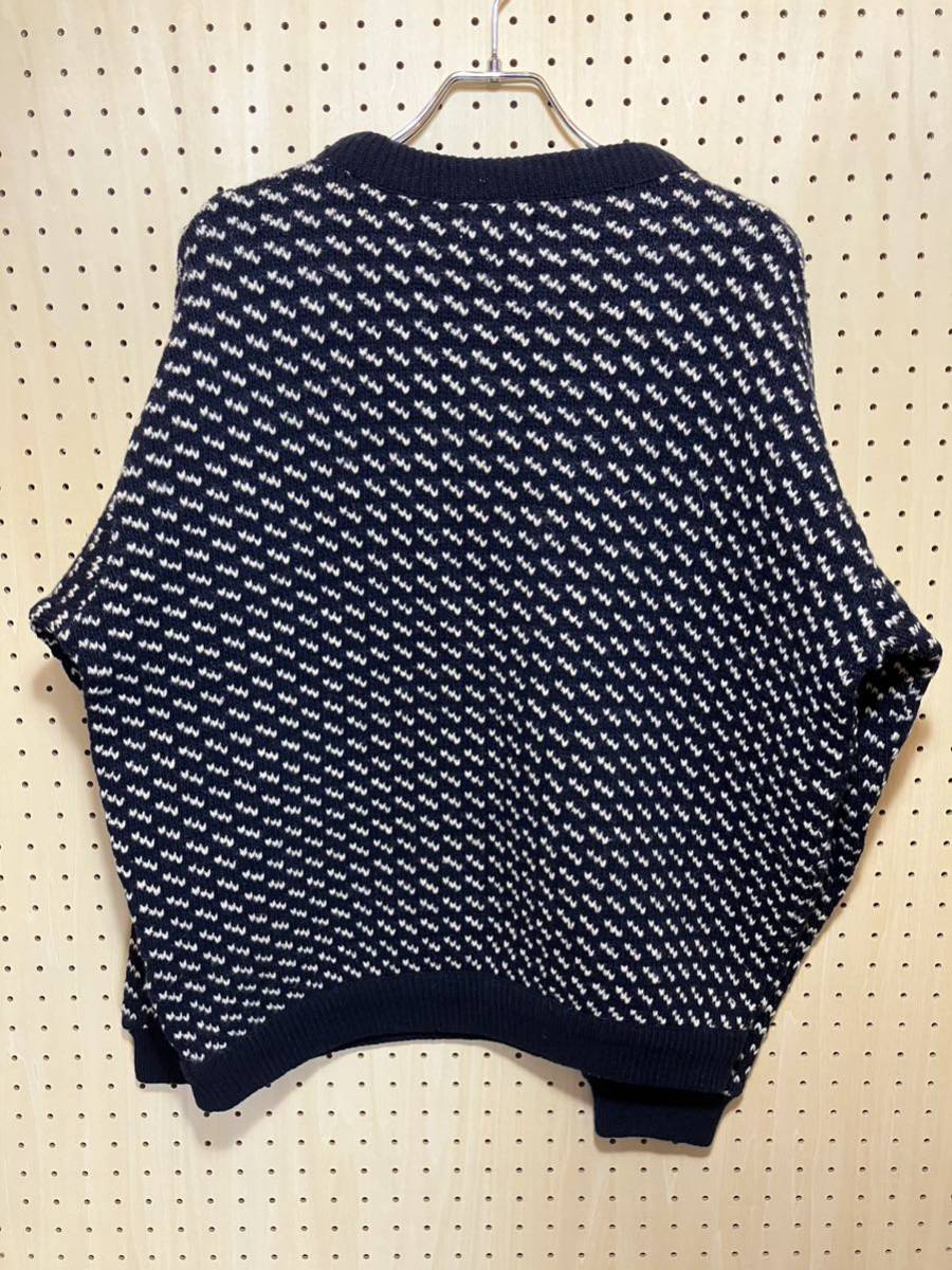 【L】80s L.L.bean birdseye knit sweater navy 80年代 エルエルビーン バーズアイ ニット セーター ノルウェー製 ネイビー F244_画像2