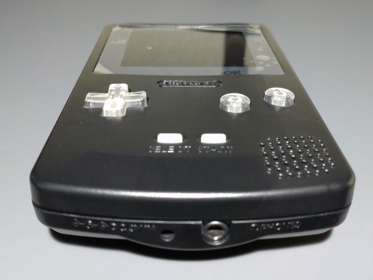 ゲームボーイカラー ブラック ips液晶 LEDボタン ガラススクリーンプロテクター付属 バックライト改造 GBC #0225