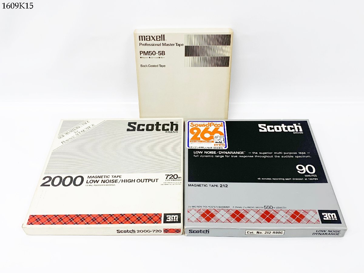 ★オープンリールテープ 3点 おまとめ Scotch BRAND 2000-720/スコッチ MAGNETIC TAPE 212/maxell マクセル PM50-5B 5号 1609K15._画像1