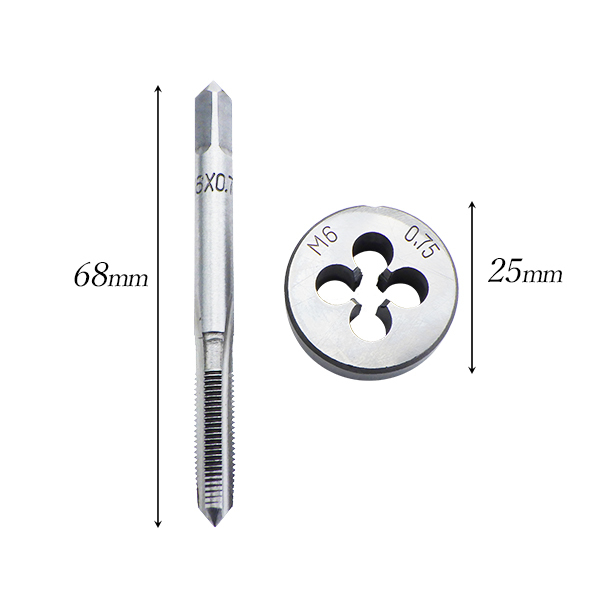 M6 タップダイスセット 4個組 M6-0.75/M6-1.0 ネジ切り修正 送料無料_画像2