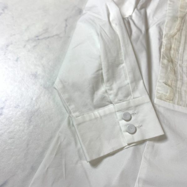 ダナパリ 七分袖シャツ ブラウス 綿 レース 白 ホワイト DANA PARIS コットン 11 C8240_画像4