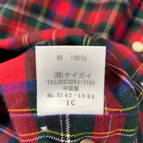 ポロバイラルフローレンコットンチェック長袖ボタンシャツレッド系Polo by Ralph Lauren カジュアル コットン100％ 160 C8492_画像8