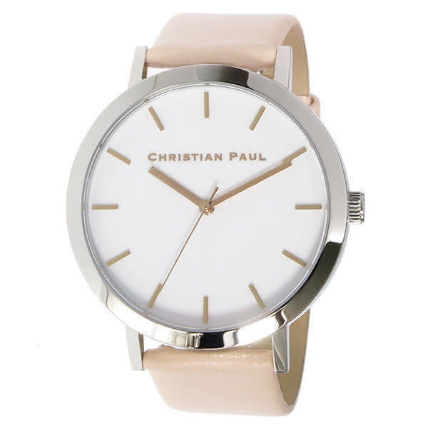 【新品】クリスチャンポール CHRISTIAN PAUL ロウ RAW クオーツ ユニセックス 腕時計 RW-01 (RWS4306) シルバー/ピーチ ホワイト