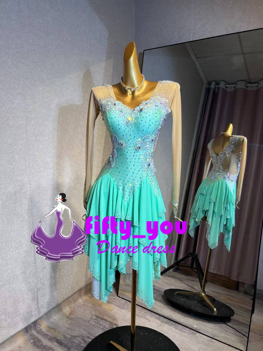 新品fifty_you ラテン競技豪華ドレス 高級品 社交ダンスデモ用 新品fifty_you ラテン競技豪華ドレス 高級品 社交ダンスデモ用