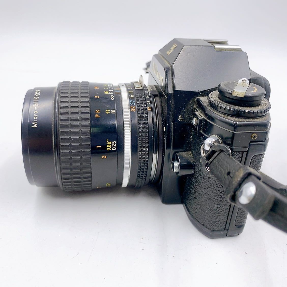 1AD76 Nikon ニコン EM 一眼レフ フィルムカメラ Micro-NIKKOR 55mm 1:2.8 レトロ 中古 現状品_画像4
