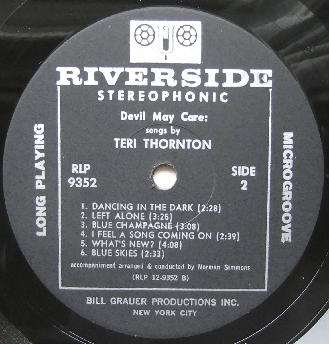 ◆ Devil May Care Songs by TERI THORNTON ◆ Riverside RLP 9352 (black:BGP) ◆ V_画像4