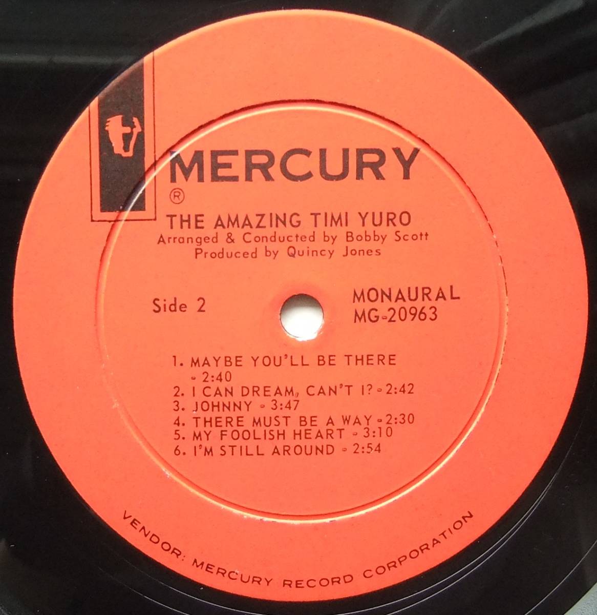 ◆ The Amazing TIMI YURO ◆ Mercury MG 20963 (red:dg) ◆_画像4