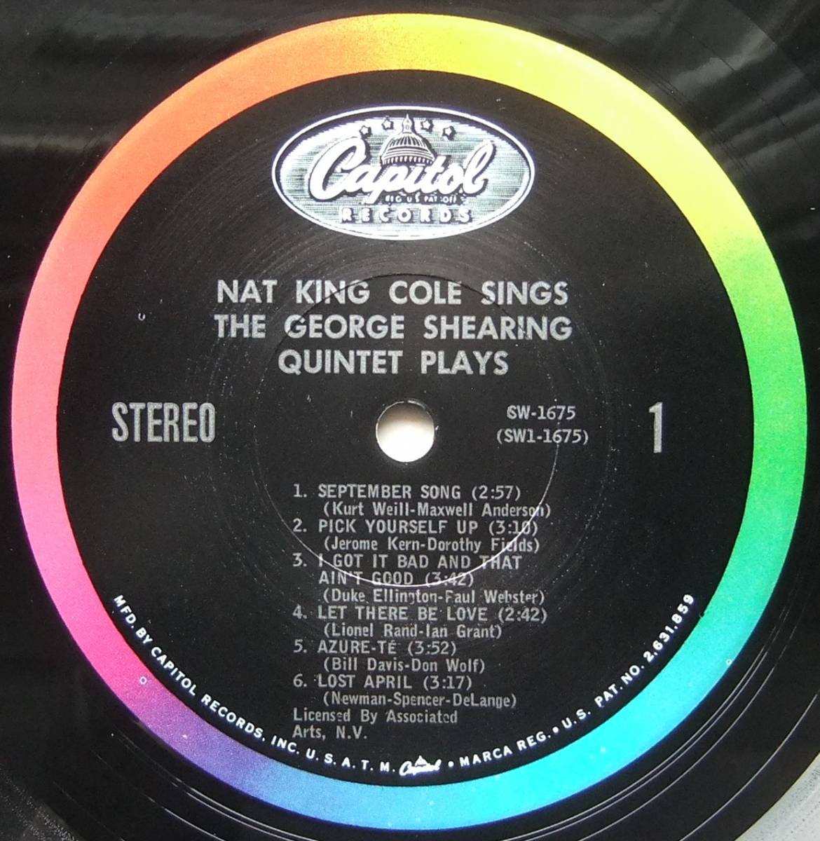 ◆ NAT KING COLE Sings / GEORGE SHEARING Quintet Plays ◆ Capitol SW 1675 (color) ◆ W_画像3