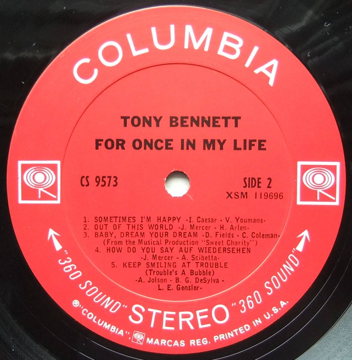 ◆ TONY BENNETT / For Once In My Life ◆ Columbia CS 9573 (2eye) ◆_画像4