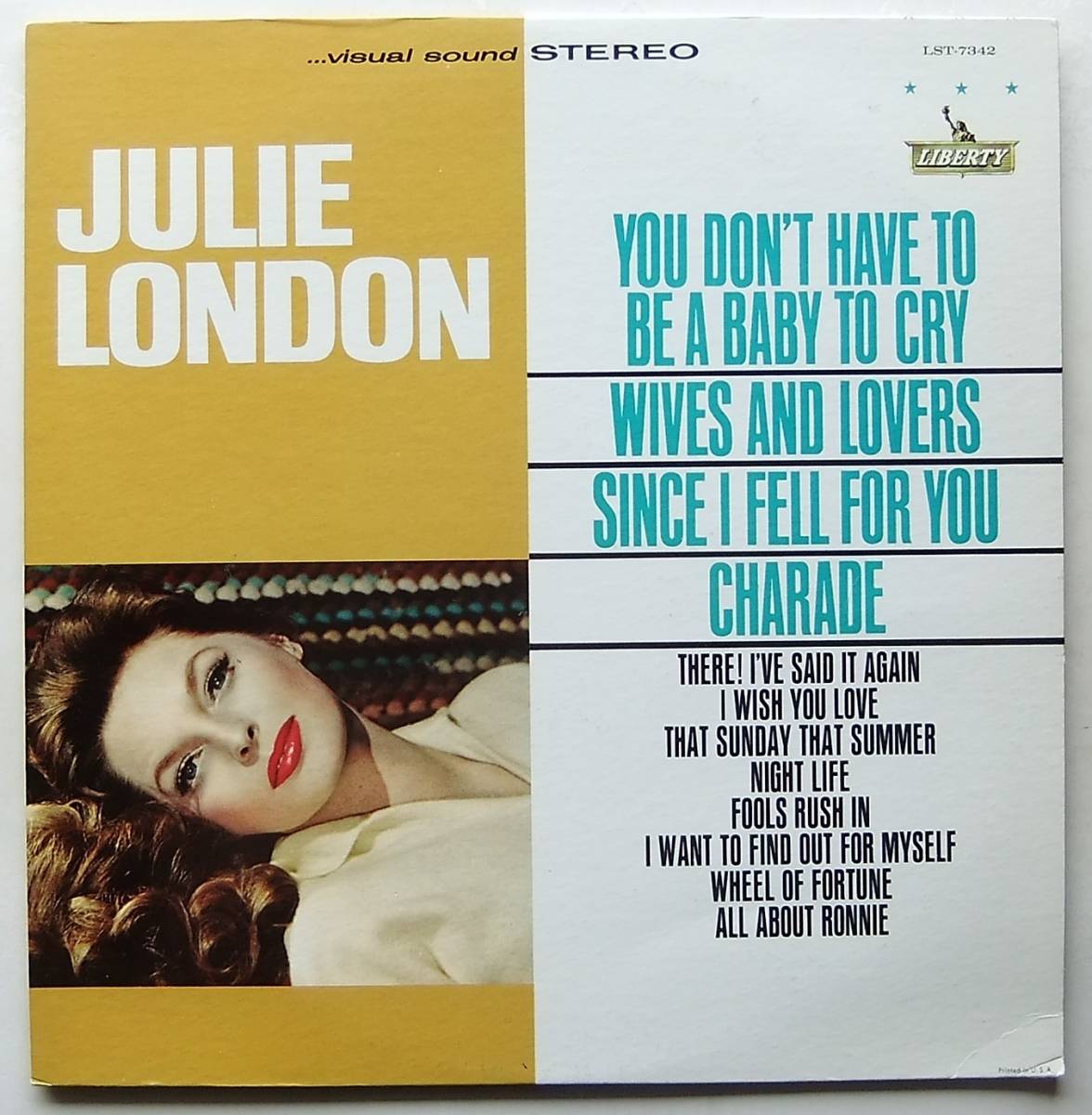 ◆ JULIE LONDON / You Don't Have To Be A Baby to Cry / Wives and Lovers ◆ Liberty LST-7342 (color:dg) ◆ V_画像1