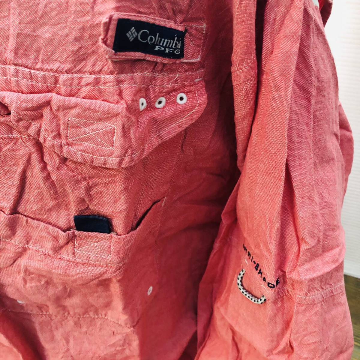 ビッグサイズ　コロンビア　Columbia PFG XLくらい シャンブレー　フィッシングシャツ　ハンティングシャツ　サファリシャツ　ボタンダウン_画像5