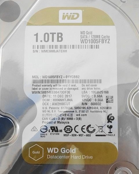 229▽Western Digital WD GOLD 1TB WD1005FBYZ 未使用_画像2