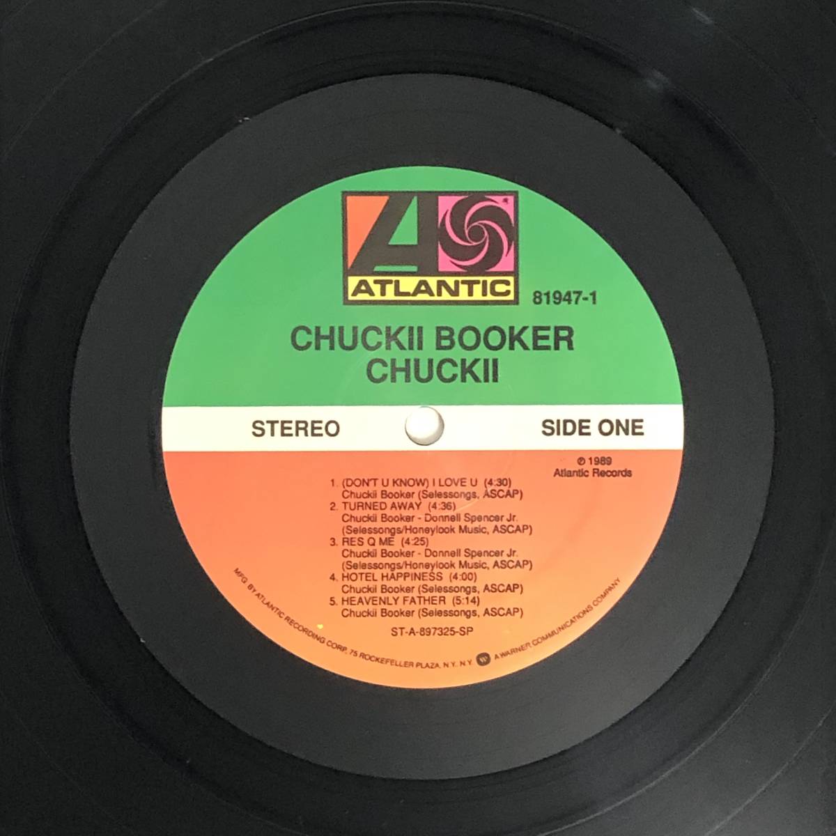 中古 US プロモ オリジナル盤 レコード Chuckii Booker Chuckii チャッキー・ブッカー Atlantic 81947-1の画像3