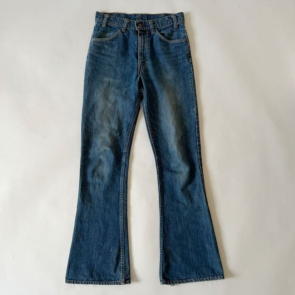 70s levi’s リーバイス 646 ベルボトム デニムパンツ ブーツカット ヴィンテージ vintage フレア usa製 オレンジタブ 517 684 濃紺_画像1