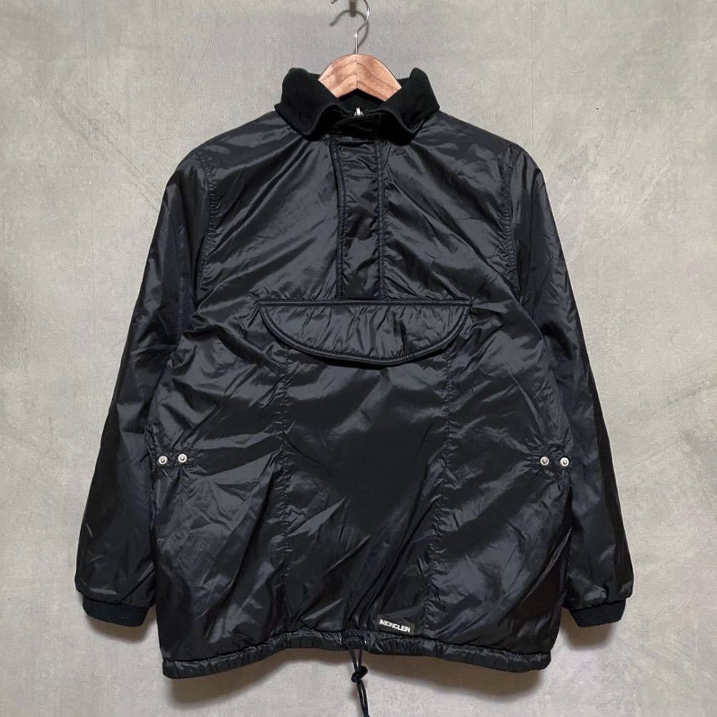 希少 初期 MONCLER GRENOBLE モンクレール グルノーブル ポリエステル フリース リバーシブル アノラック ジャケット size.S ブラック 90's_画像1