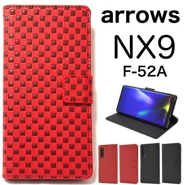 arrows NX9 F-52A(docomo)用市松模様デザイン手帳型ケース スマホケース 手帳型_画像1