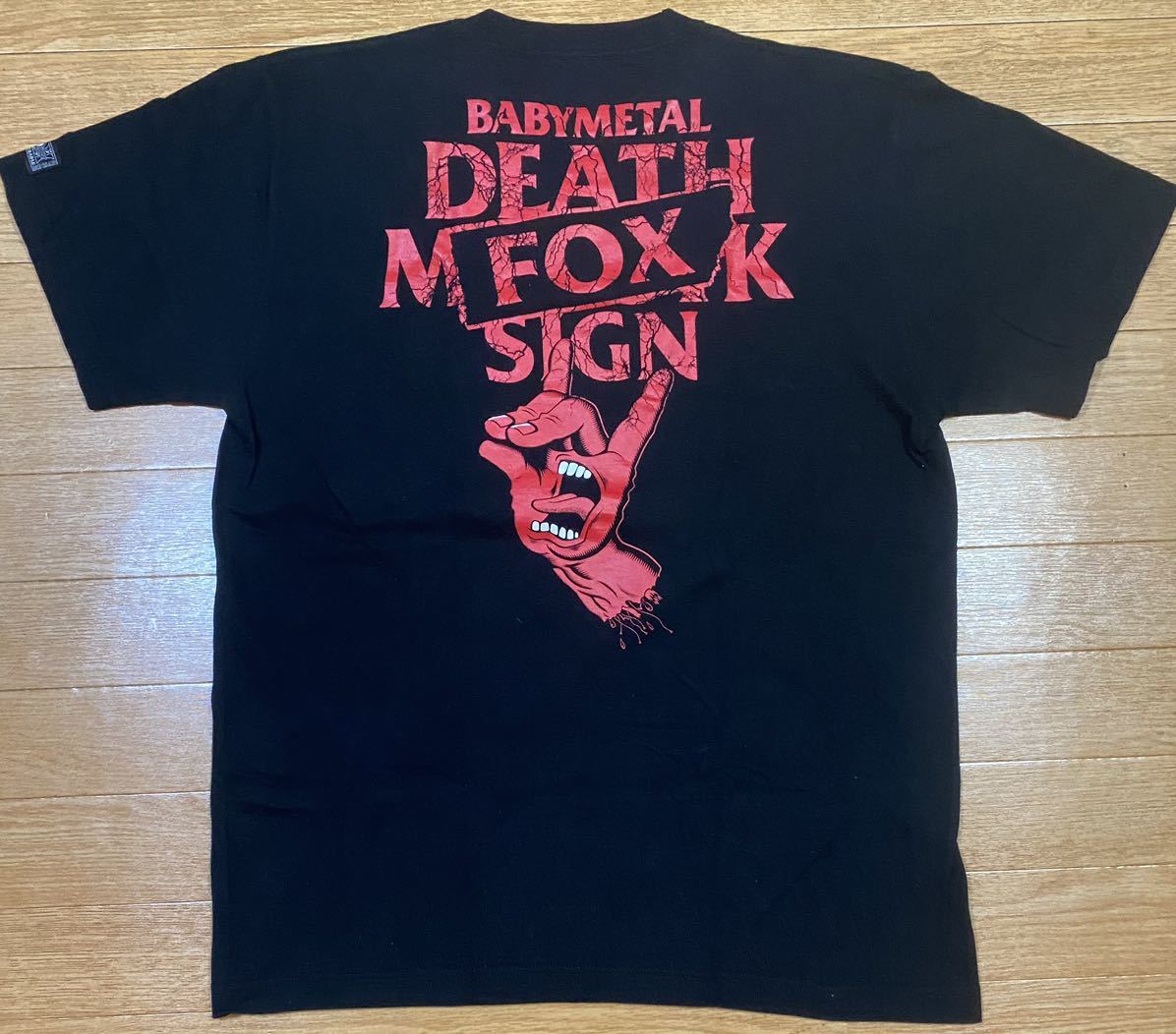 レア BABYMETAL Tシャツ L DEATH FOX SIGN ベビーメタル ROLLING CRADLE キツネサイン 中元すず香 水野由結 菊地最愛_画像2