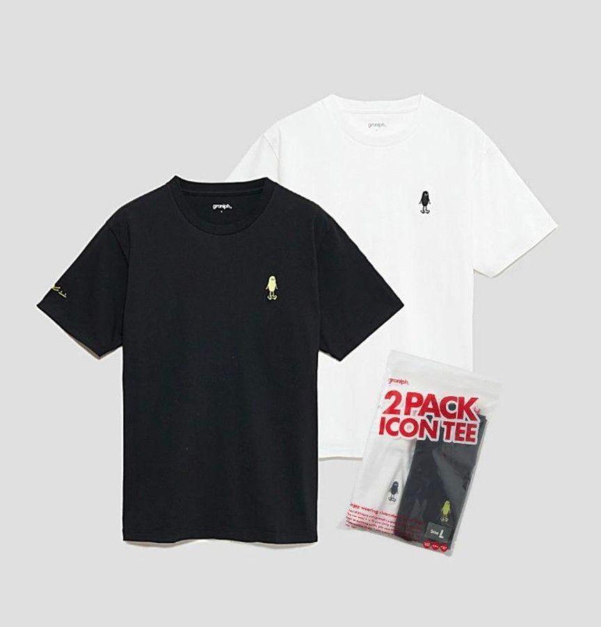 ◆VENHIT グラフィックデザインTシャツ/2PACK◆ 4月に値上げ 新品 グラニフ 2PACK ICON TEE スケボー