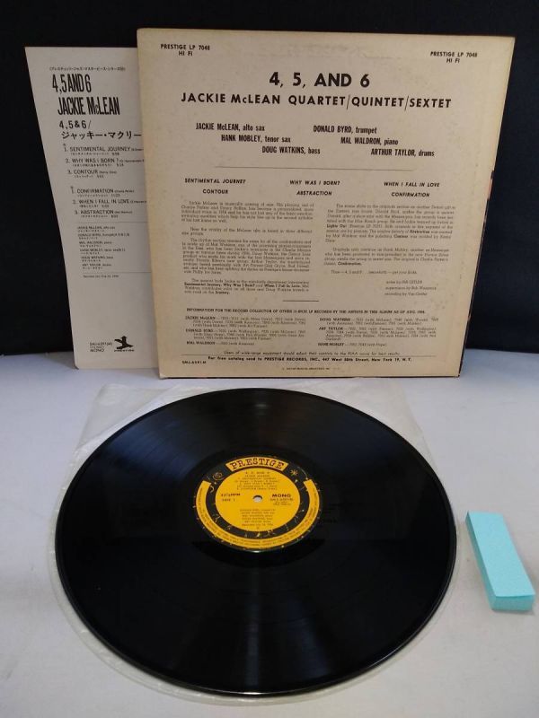 J4989 LP レコード【Jackie McLean 4 5 And 6】SMJ-6591M MONO_画像2