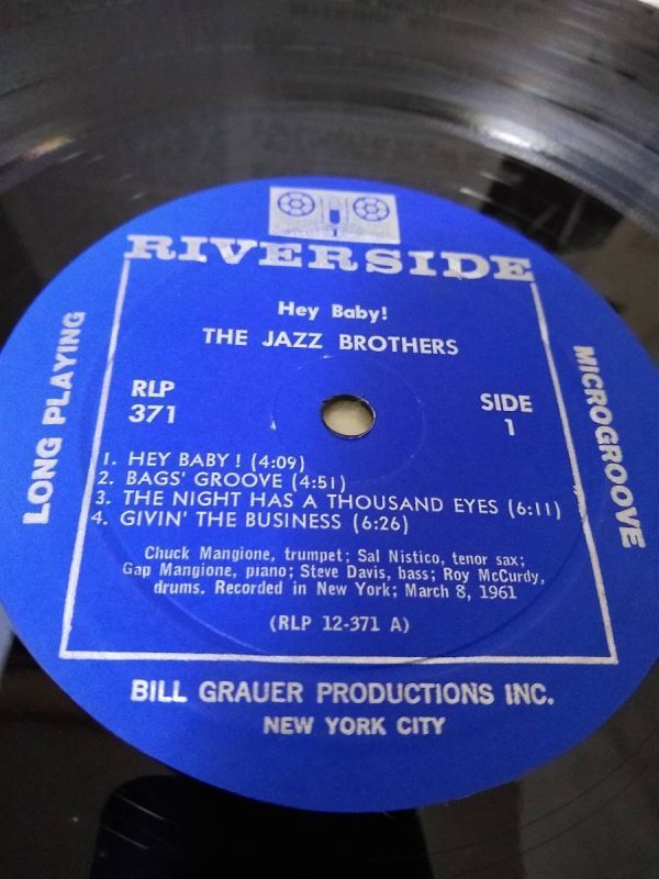 J4804　レコード【THE JAZZ BROTHERS/HEY BABY!/RLP 371】_画像3