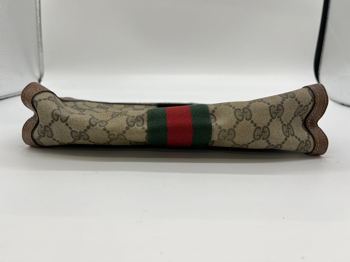 中古 保管品 【 グッチ クラッチバッグ 】 GUCCI クラッチバッグ クラッチ セカンド バッグ 手 ハンド ブラウン 柄 オールド ヴィンテージ_画像6