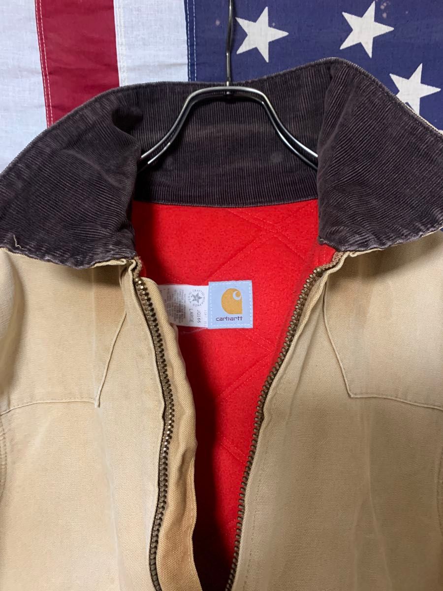 90s USA製 アメリカ製 carhartt カーハート サンタフェジャケット L ダック ベージュ ブラウン ブルゾン 