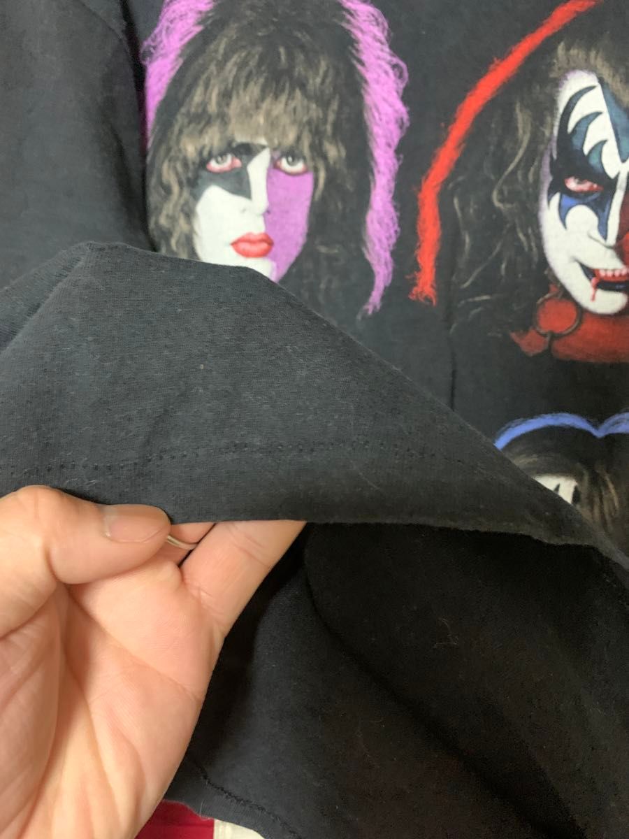 90s USA製 KISS キッスTシャツ L フェードブラックシングル 90s USA製 KISS キッスTシャツ L フェードブラックシングル
