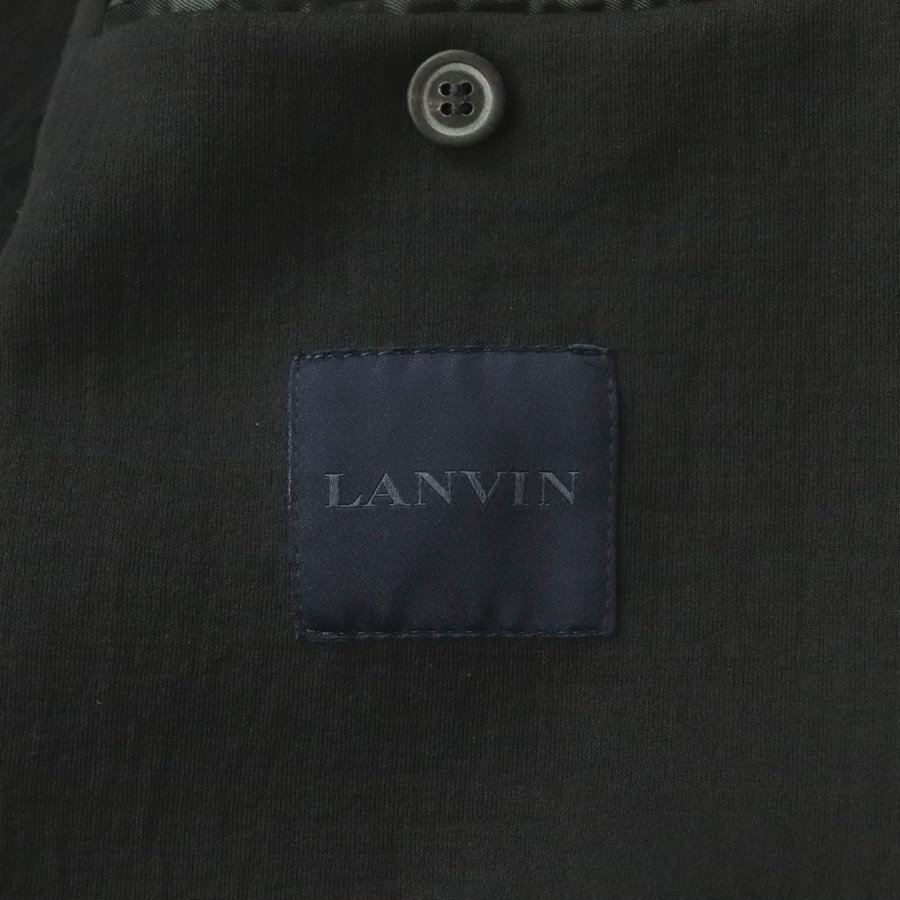 【最高級ファーストライン】ルーマニア製 LANVIN ランバン テクニカルジャージ 1つボタン アンコンジャケット 黒 46 【参考価格￥105,600-_画像5