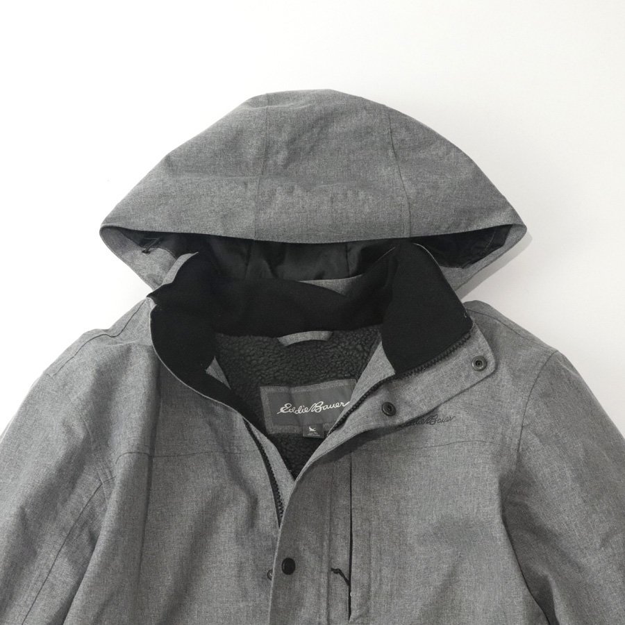 相場価格￥19,900- 美品 EDDIE BAUER エディーバウアー WEATHER EDGE 中綿 パディングコート グレー TL JP:XL 裏ボア アウトドア-_画像2