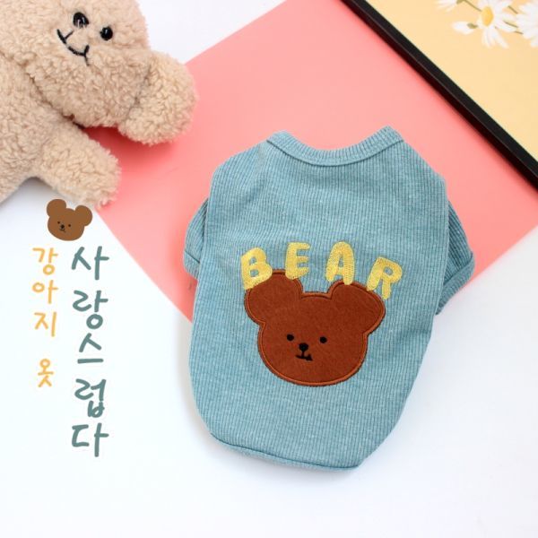 白色XLサイズ◆【残り数枚】犬服 くまさん 熊さん ベア BEAR Tシャツ カットソー シャツ ドッグウェア ペットグッズ 新作 犬用品 新品_画像7