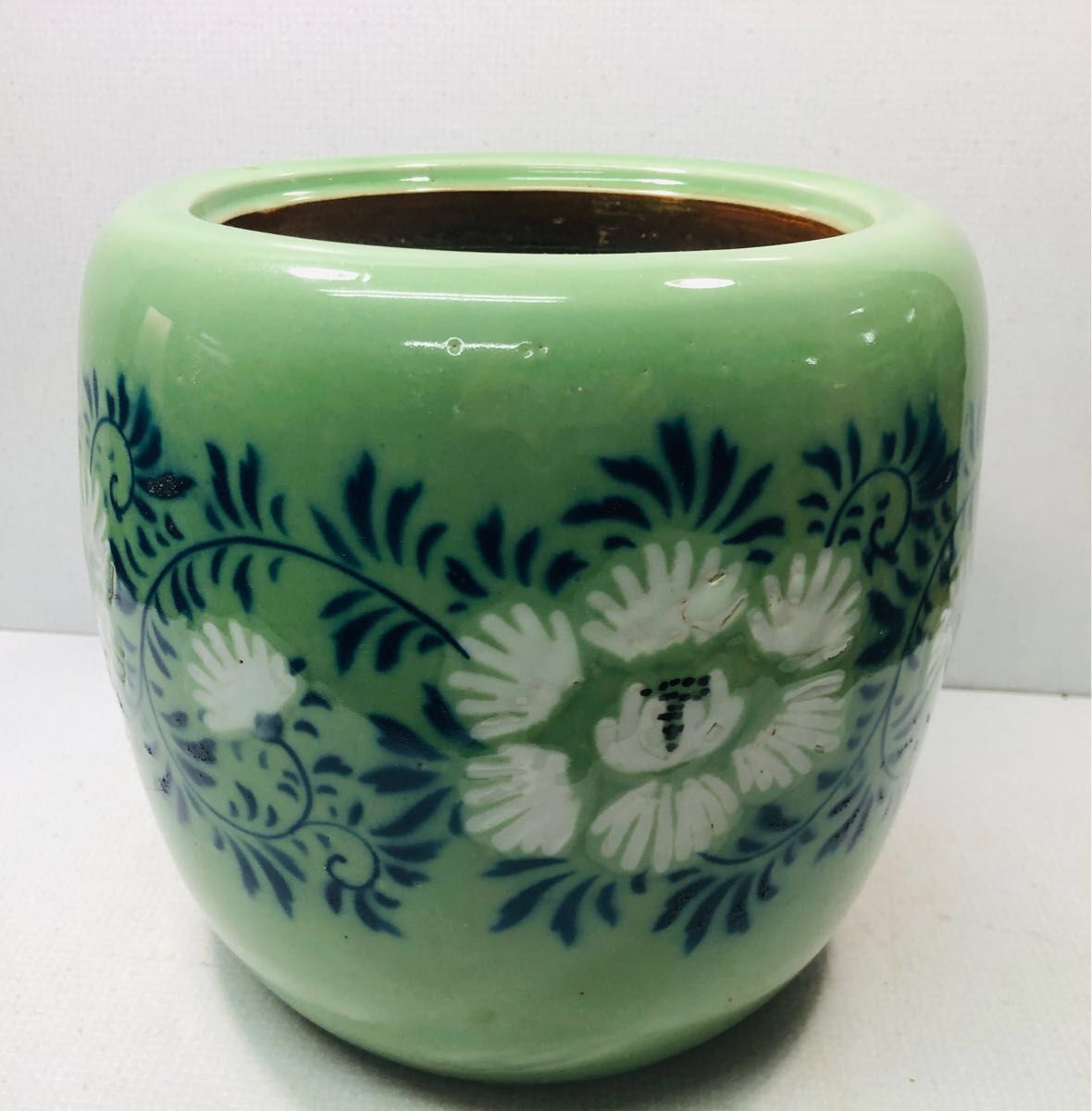日本製 値下げします。陶器火鉢 手炙り メダカ鉢 鉢カバー 山水画 日本製 値下げします。陶器火鉢 手炙り メダカ鉢 鉢カバー 山水画