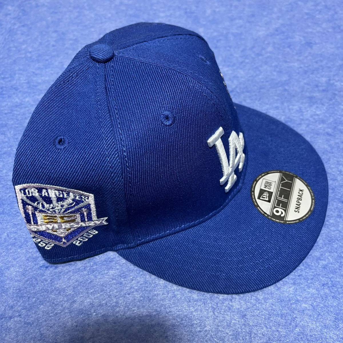 MLB ロサンゼルス ドジャース ロスアンゼルス LA ニューエラ NEWERA キャップ 帽子 大谷翔平 山本由伸 サイドパッチ 50周年 ブルー_画像2
