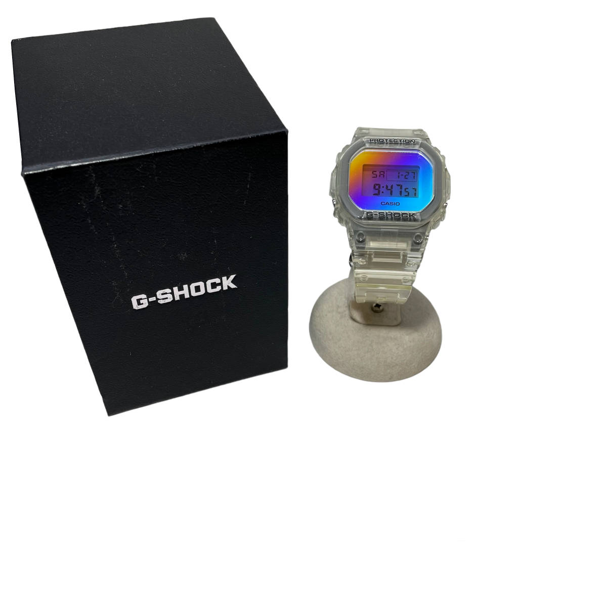 CASIO G-SHOCK DW-5600SRS-7JFR ジーショック Iridescent Colorシリーズ デジタル ラバー クリア スケルトン メンズ腕時計_画像1