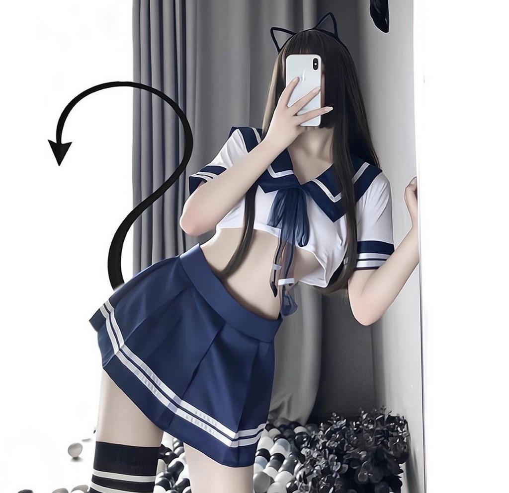 超セクシー セーラー服　エロ　学生服　制服【トップス・スカート・ショーツ3点セット】 コスプレ衣装　可愛い ミニスカート_画像7