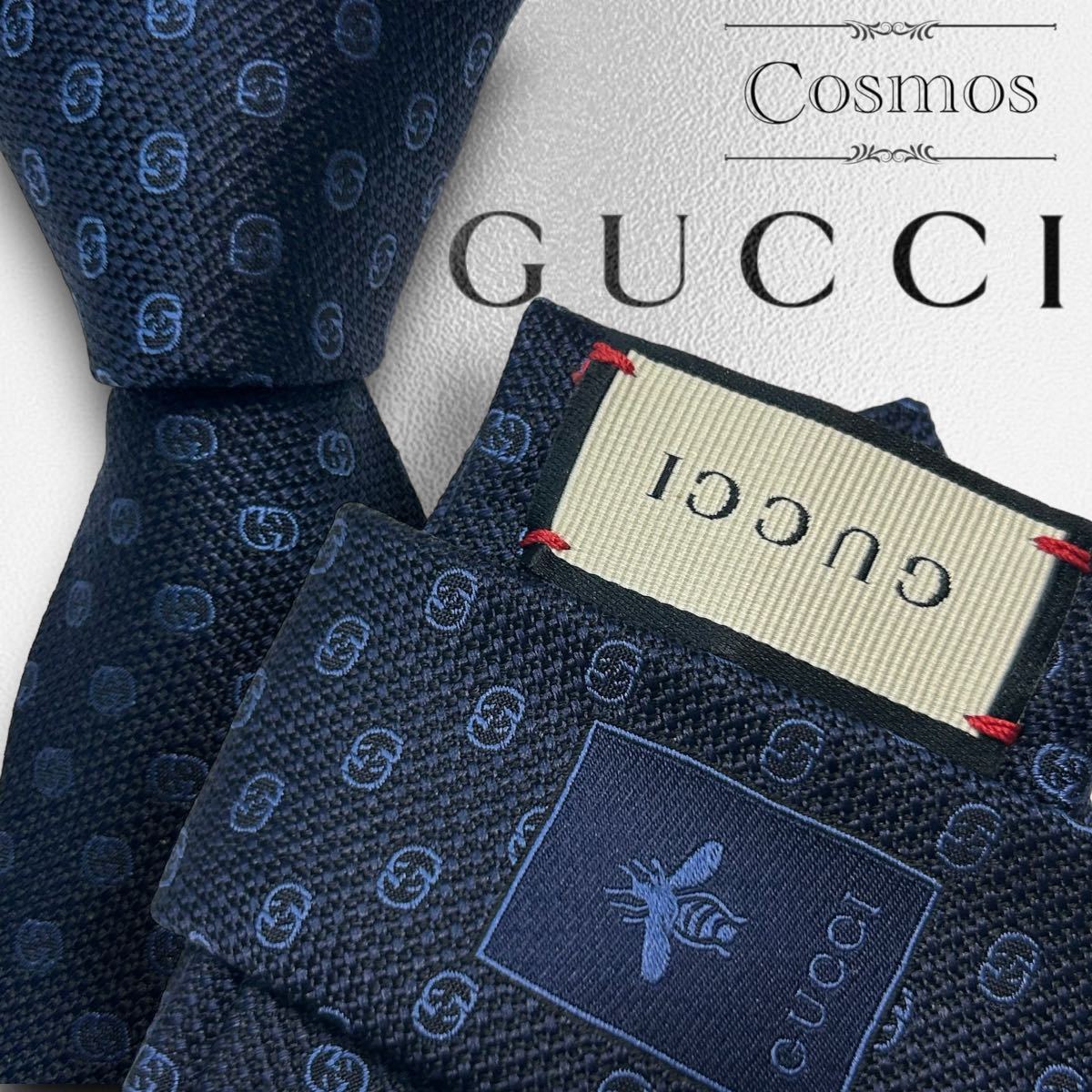 1円 極美品 GUCCI グッチ 現行 ネクタイ GG柄 蜂 ハチ bee 光沢 1円 極美品 GUCCI グッチ 現行 ネクタイ GG柄 蜂 ハチ bee 光沢