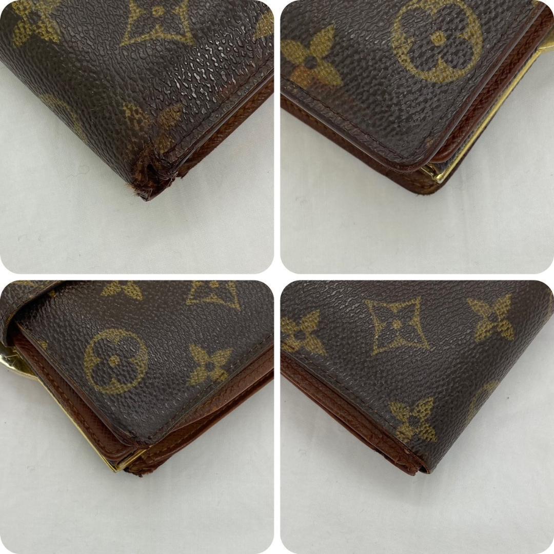 R113【美品】現行品 LOUIS VUITTON ルイヴィトン モノグラム がま口 二つ折り財布 コインケース レザー ウォレット 小物 カード入れ_画像8