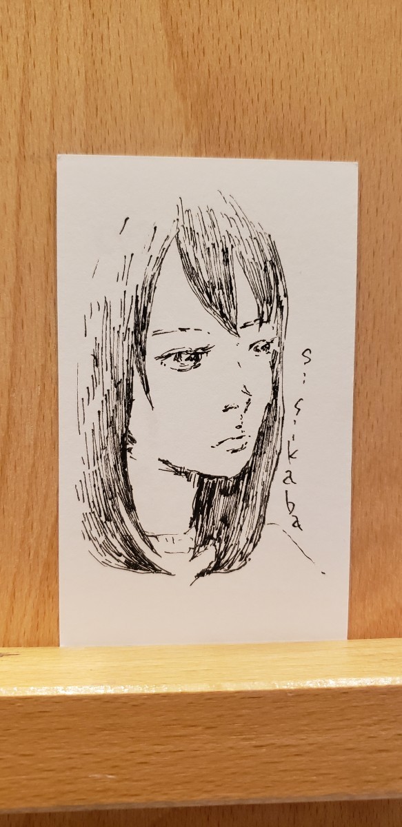 名刺サイズオリジナルイラスト原画『女の子46』_画像1