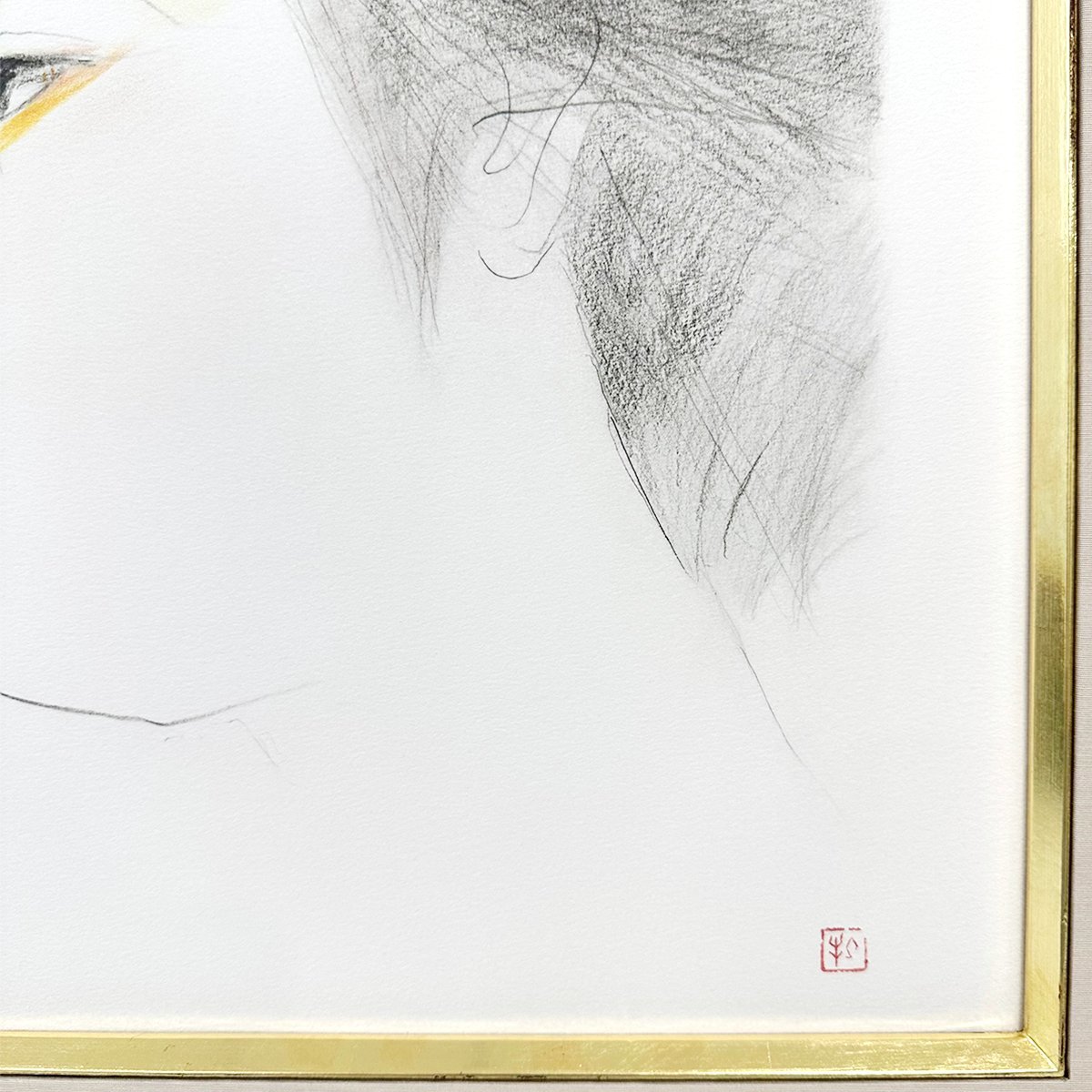 【絵画】奥村土牛 「舞妓」 リトグラフ 5/150 額縁付き 人物画 額装 文化勲章 院展理事長 芸術院会員 箱 送料900円の画像4