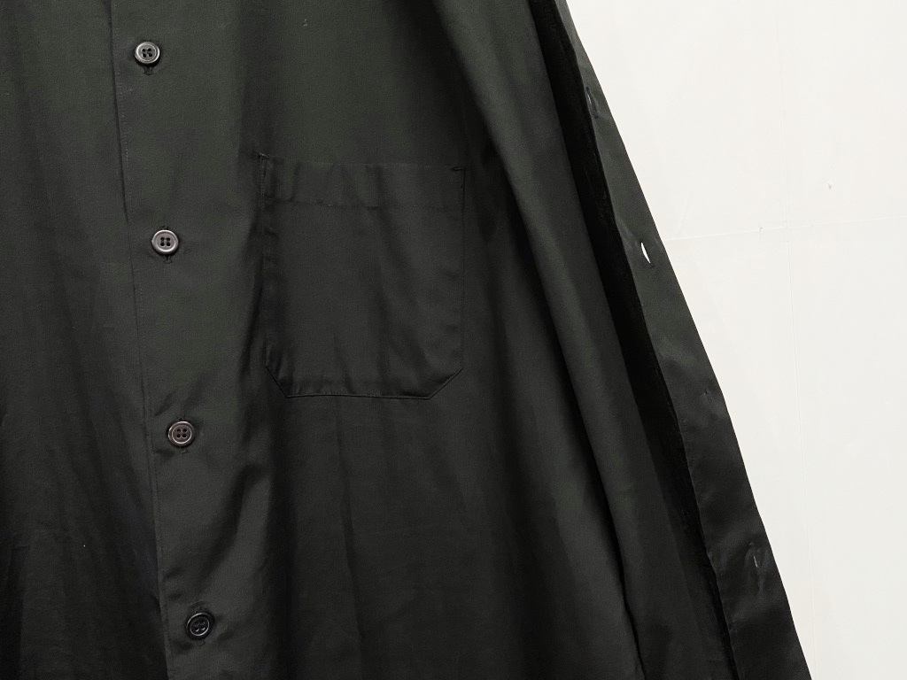 サイズ3◆S'YTE Yohji Yamamoto サイト ヨウジヤマモト Cotton Broad Cloth Pleated Long Shirt スタンドカラーロングシャツ 黒の画像4
